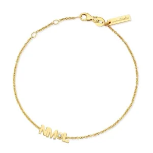 Minitials Drie Signature Één Diamant Armband