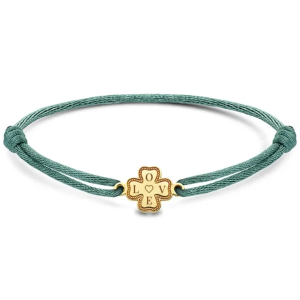 Minitials Lucky Leaf Satijn Armband