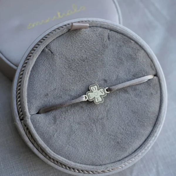 Minitials Lucky Leaf Satijn Armband