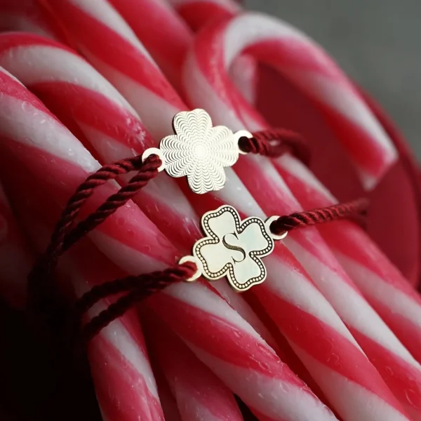 Minitials Lucky Leaf Satijn Armband