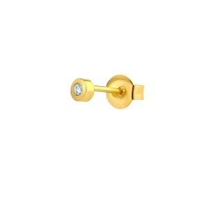 Minitials Één Diamant Oorbel
