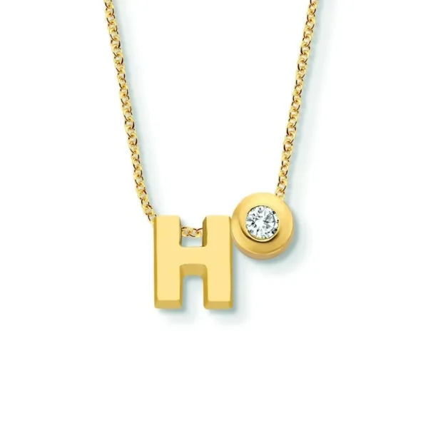 Minitials Één Signature Één Diamant Ketting