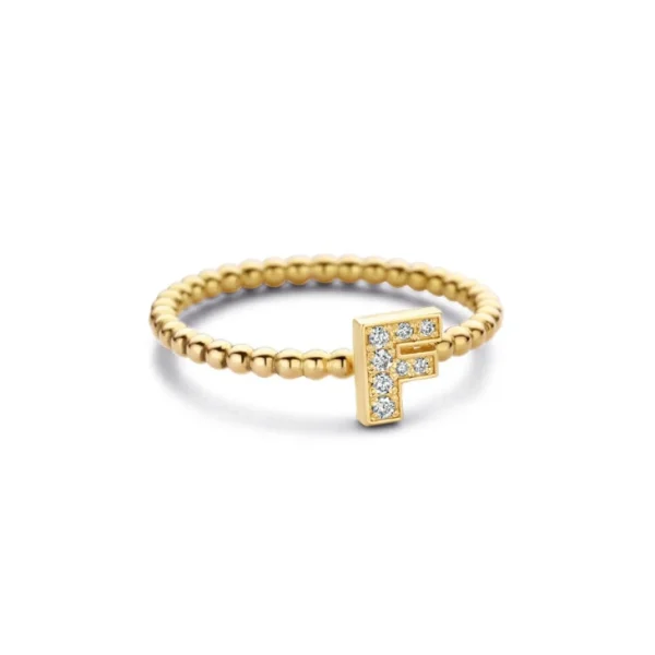 Minitials ring pave initialen