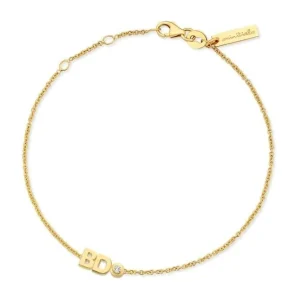 Minitials Twee Signature Één Diamant Armband