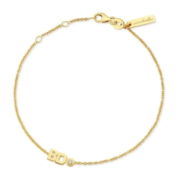 Minitials Twee Signature Één Diamant Armband