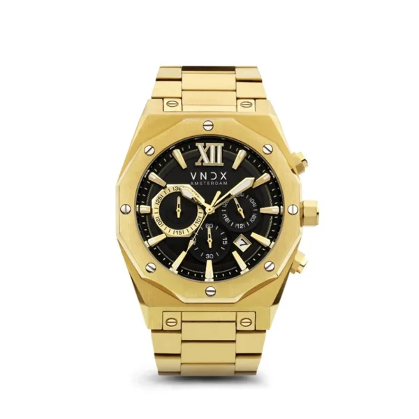 VNDX Horloge MD11885-01 Wise Man Staal Goud Zwart